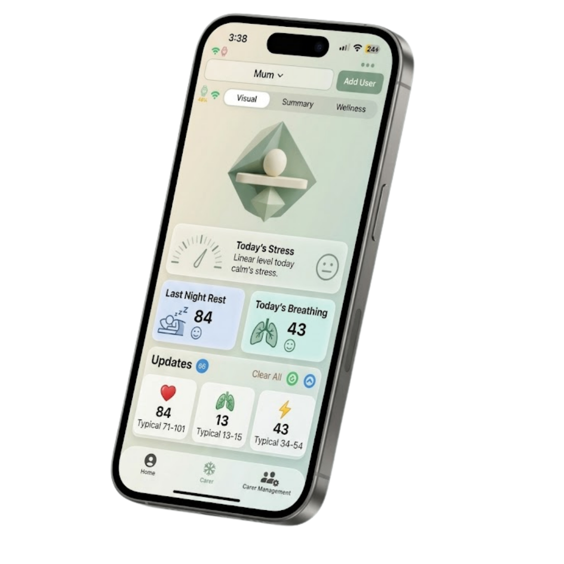 AiCarer app mockup