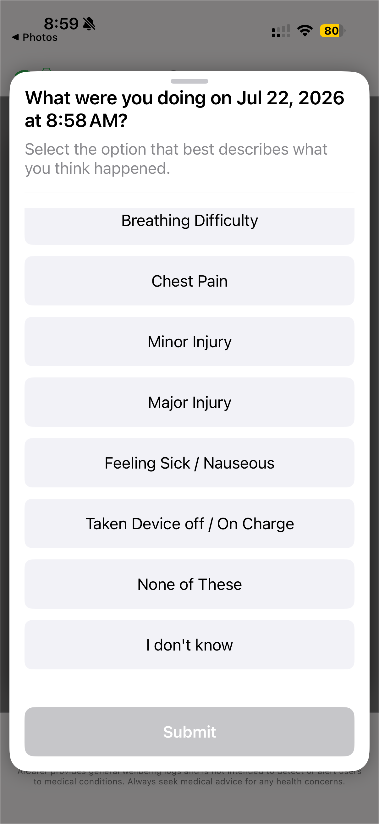 Follow-up question, second set of options