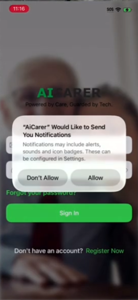 iPhone notification permission prompt