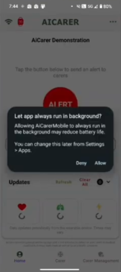 Android background run permission prompt