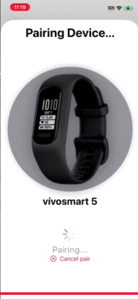 Watch pairing in progress