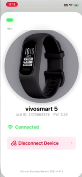Watch connected screen